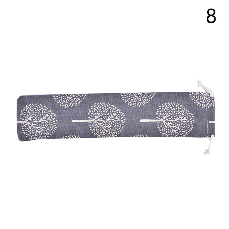 Cutlery Case Drawstring Bag Portable Tableware Bag Cotton Linen Travel Spoon bag Peaceful Pleasures Health and Wellness N8