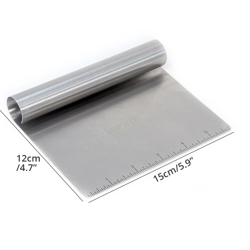 Leeseph Multi-purpose Stainless Steel Scraper & Chopper, Dough Scraper, Pizza Dough Cutter , kitchen tools Peaceful Pleasures Health and Wellness C