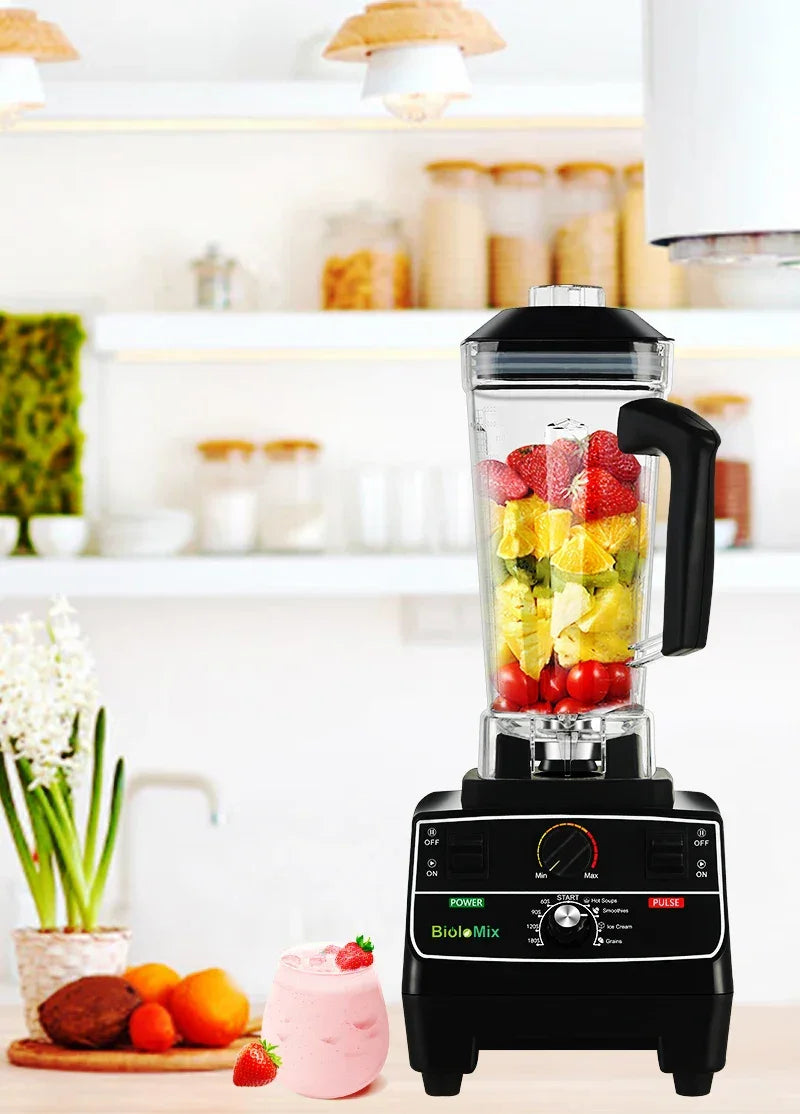 BioloMix BPA Free 2L Jar 2200W Professional Smart Timer Pre-programed Blender Mixer Juicer Food Processor Ice Smoothies Crusher Peaceful Pleasures Health and Wellness