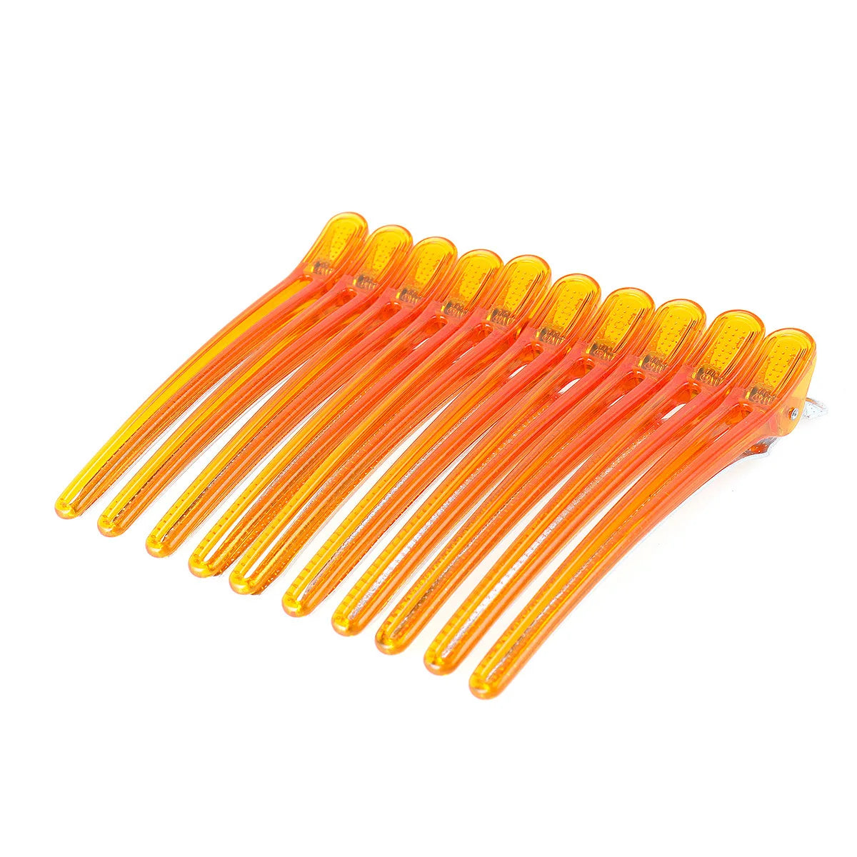 10Pcs Hairdressing Hair Clips Salon Hairdressing Plastic Clamps Professional Hair Sectioning Hairpin Styling Accessories Tools Peaceful Pleasures Health and Wellness orange