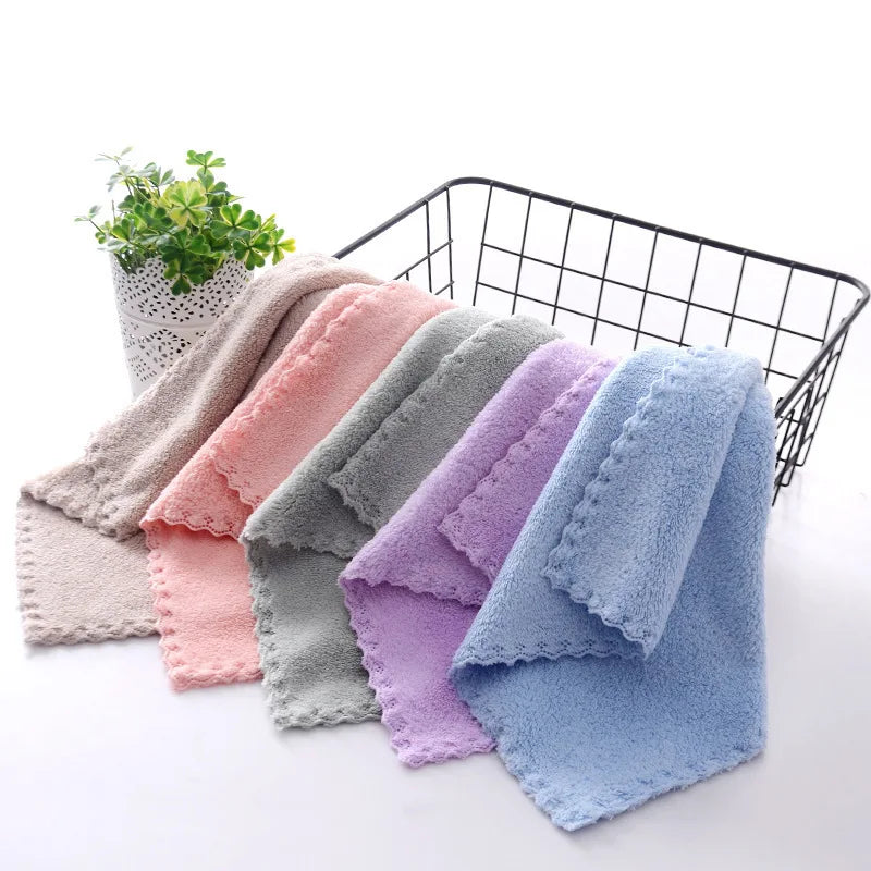 Coral Fleece Hand Towel – Absorbent Kitchen Cleaning Cloth