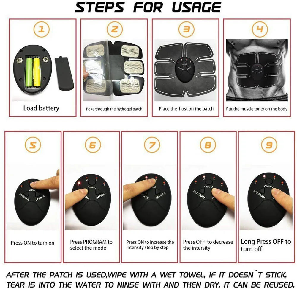 EMS Abs & Hip Muscle Stimulator – Wireless Toner for Men & Women