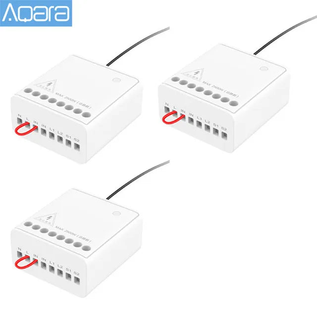 Aqara Two-way Control Module Zigbee Wireless Relay Switch Controller Smart Timer 2 Channels Work With Xiaomi Mi Home Homekit APP Peaceful Pleasures Health and Wellness 3pcs China Mainland
