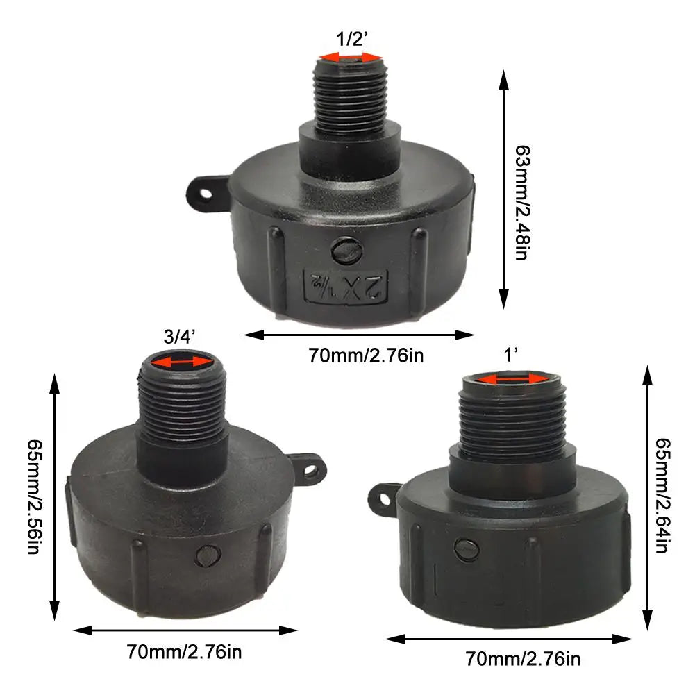 1000L IBC Tank Adapter Plastic IBC Tote Tank Connector Fitting Ton Barrel Accessories Black Peaceful Pleasures Health and Wellness
