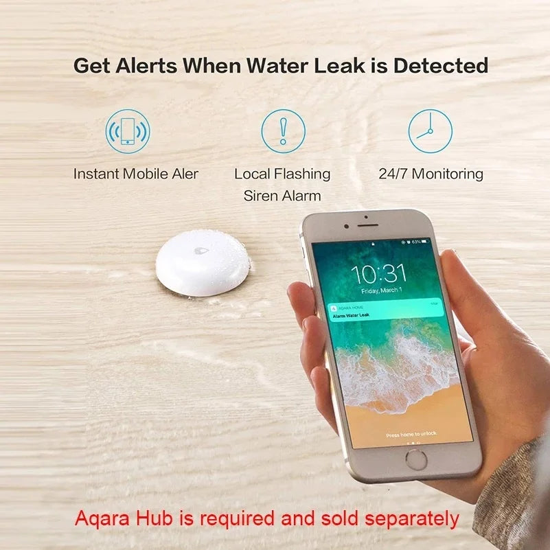 Aqara Water Leak Sensor ZigBee Water Immersing Detector Alarm Security Soaking Sensor Smart Home for Xiaomi Mi Home Homekit APP Peaceful Pleasures Health and Wellness