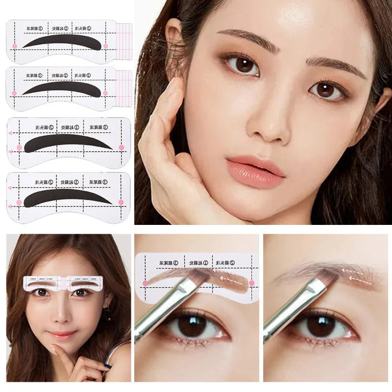 24-Pair Eyebrow Stencil Stickers Set | 12 Shapes Makeup Tool