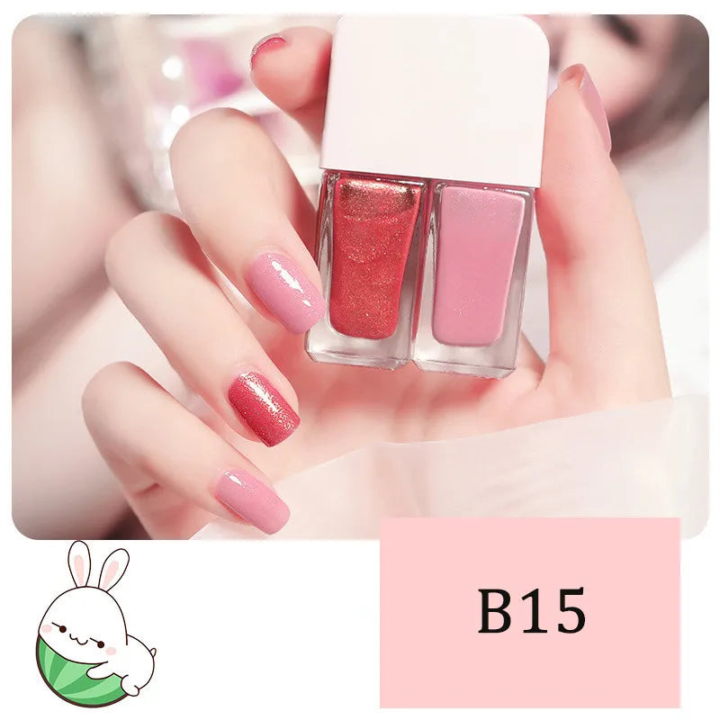 2-in-1 Candy Color Nail Polish | Quick Dry Waterproof Water-Based