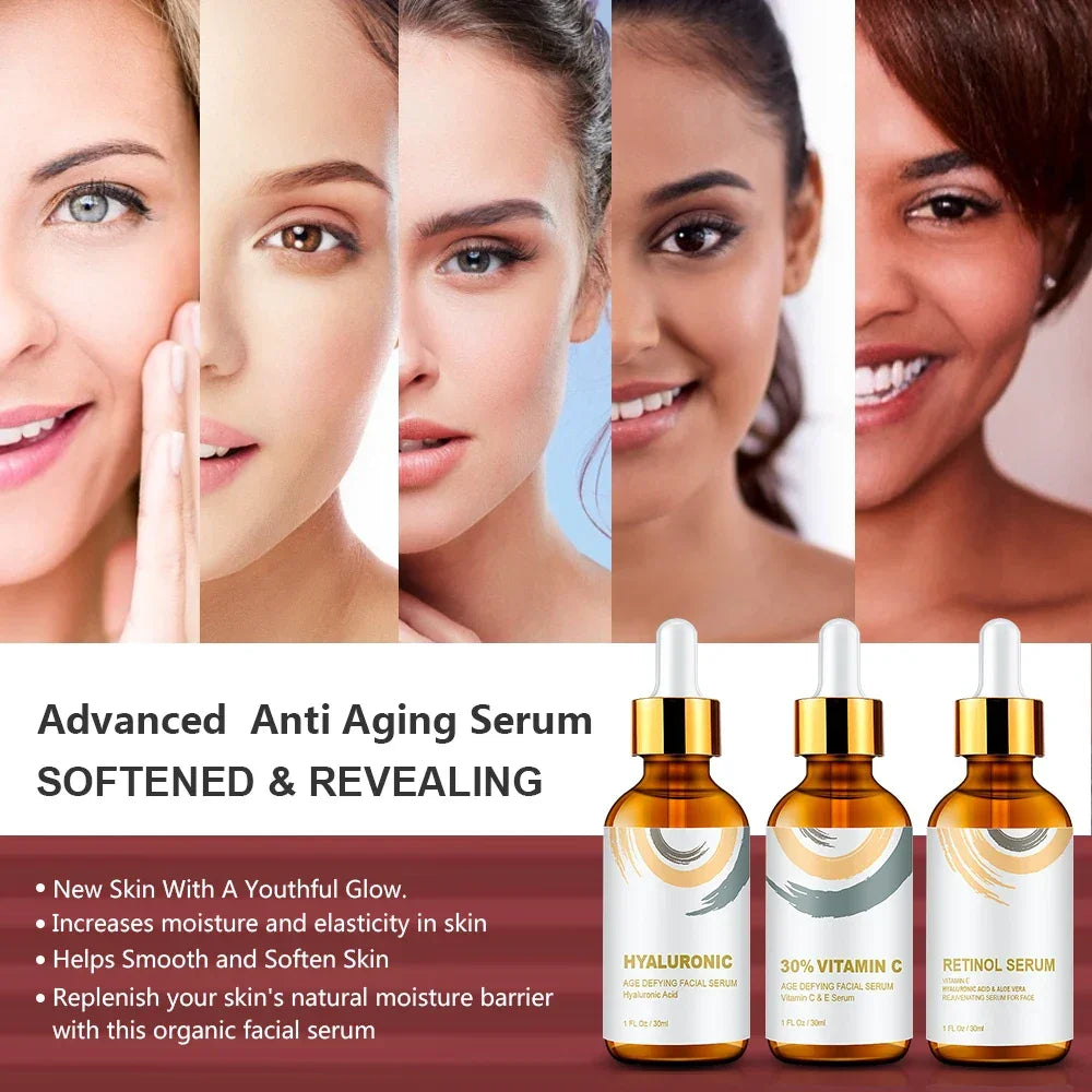 ENVISHA Face Serum Set – Vitamin C, Retinol & Hyaluronic Acid Face Serum Peaceful Pleasures Health and Wellness
