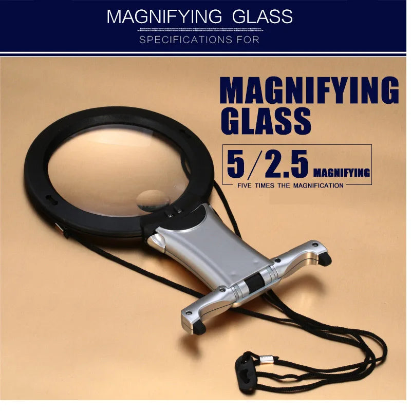 Hands Free LED Loupe Lighted 5X 2.5X Reading Magnifier Neck Wear Magnifying Glass For Seniors Sewing Embroidery Peaceful Pleasures Health and Wellness