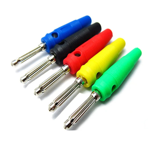 5Pcs 4mm Male 32A High Current Screw Solderless Stackable Banana Plug Connector Peaceful Pleasures Health and Wellness 5Pcs Blue