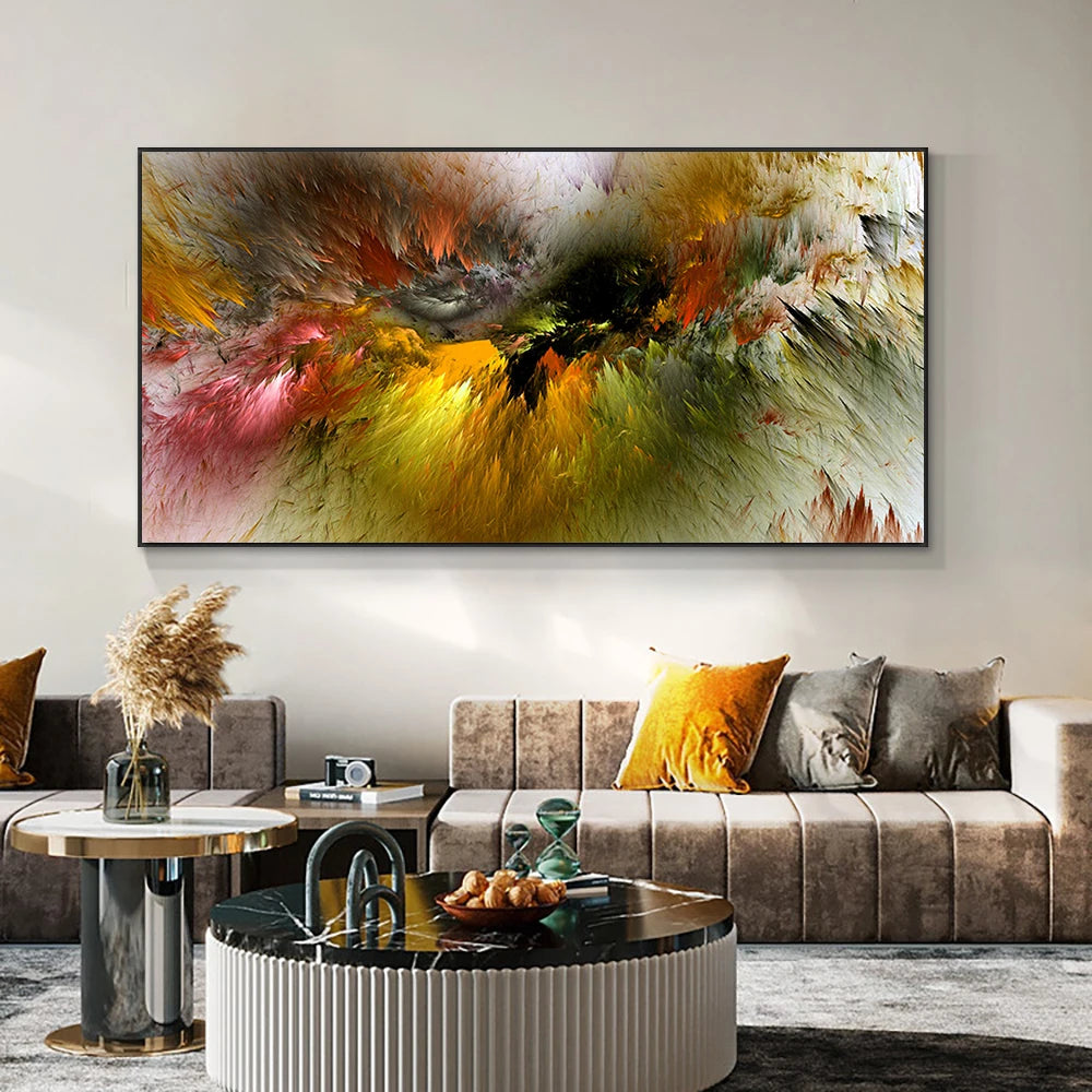 Grey Yellow Cloud Abstract Art Oil Painting Posters And Prints on Canvas Modern Art Independe Wall Picture For Living Room Decor Peaceful Pleasures Health and Wellness