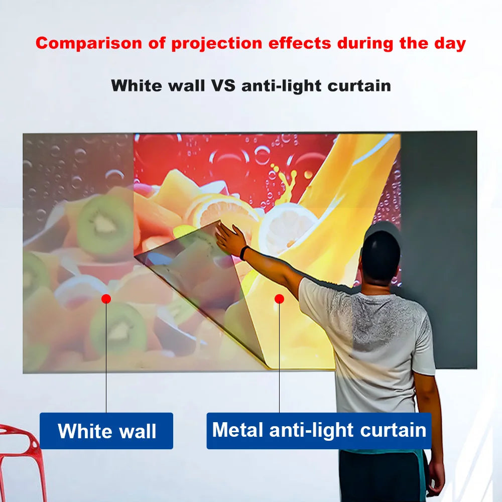 Portable Projector Screen High Brightness 16:9 Metal Anti Light Curtain 84 100 120 133 150 Inches Home Outdoor Office 4K Peaceful Pleasures Health and Wellness 84 inch