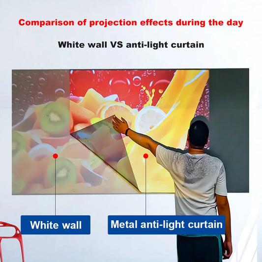 Portable Projector Screen High Brightness 16:9 Metal Anti Light Curtain 84 100 120 133 150 Inches Home Outdoor Office 4K Peaceful Pleasures Health and Wellness 84 inch