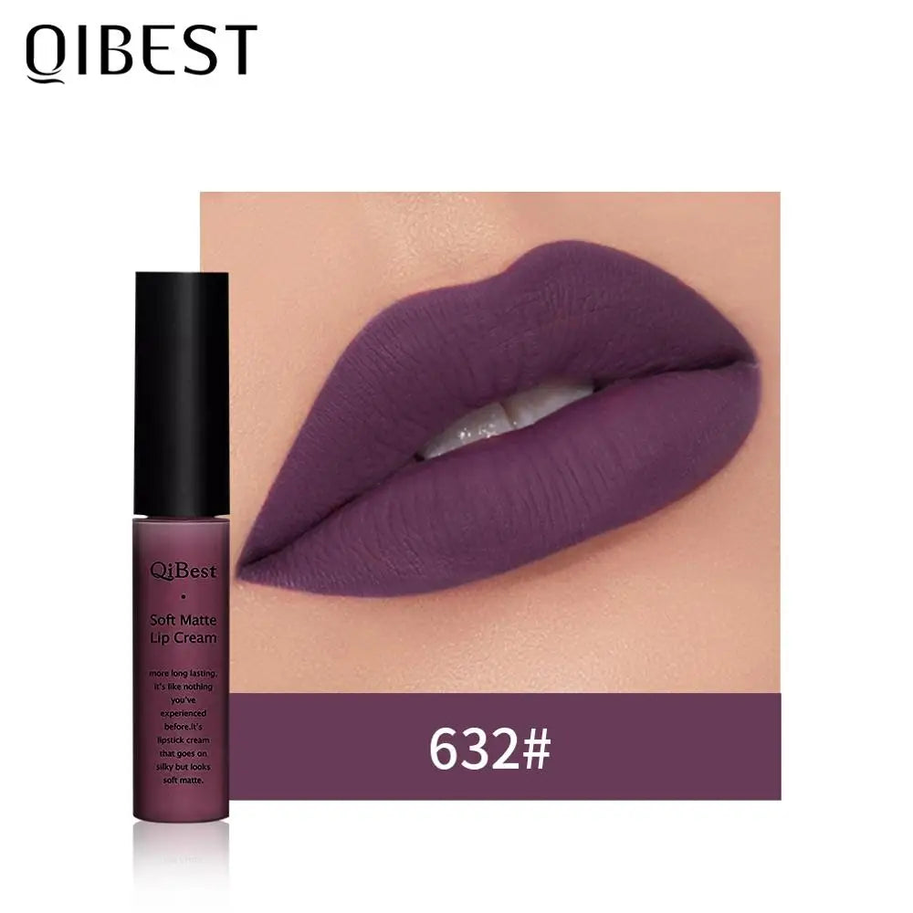QIBEST Matte Liquid Lipstick – 34 Colors Velvet Nude Waterproof