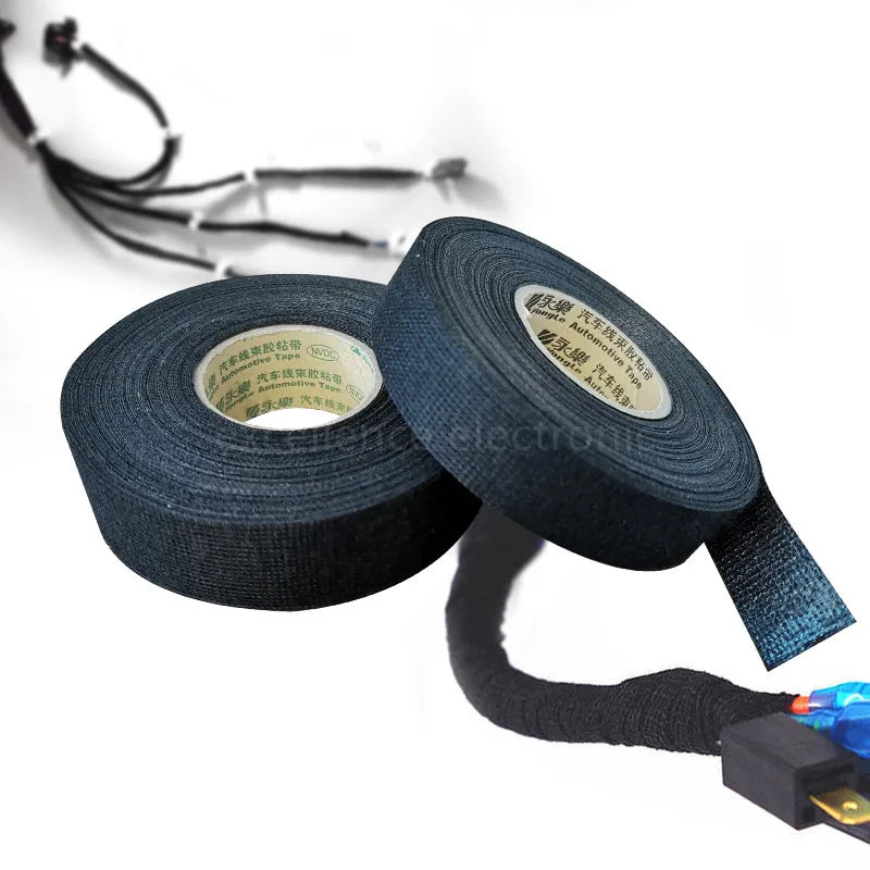 1PCS Heat-resistant Adhesive Cloth Fabric Tape For Car Auto Cable Harness Wiring Loom Protection Width 9/19/25/32MM Length 15M Peaceful Pleasures Health and Wellness
