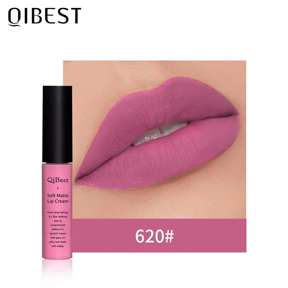 QIBEST Matte Liquid Lipstick | 34 Colors, Velvet Nude, Waterproof
