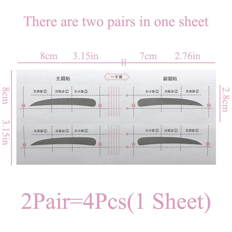 24-Pair Eyebrow Stencil Stickers Set | 12 Shapes Makeup Tool