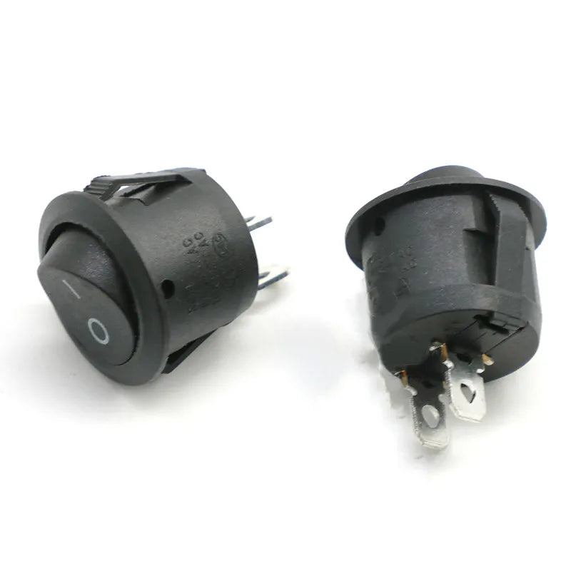 10PCS KCD1 Diameter 16.5mm Small Round Boat Rocker Switches Black Mini Round 2 Pin 3Pin ON-OFF Rocker Switch KCD1-105 Peaceful Pleasures Health and Wellness Black 2PIN ON-OFF