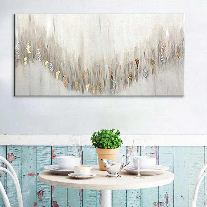 Abstract Frameless Horizontal Version Home Decoration Mural Handmade Canvas Oil Painting Living Room Sofa Background Wall Poster Peaceful Pleasures Health and Wellness No frame 130cmx250cm