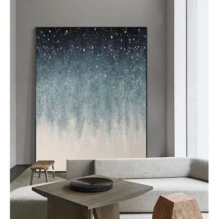 Handmade Vast Starry Sky Canvas Oil Painting Abstract Vertical Version Frameless Wall Decoration Poster For Living Room Bedroom Peaceful Pleasures Health and Wellness