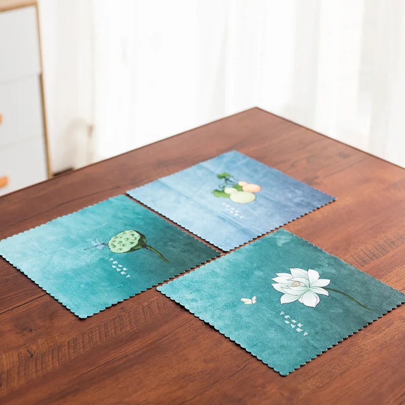 Hand-Painted Chinese Classical Kitchen Tea Towels | Cotton Linen