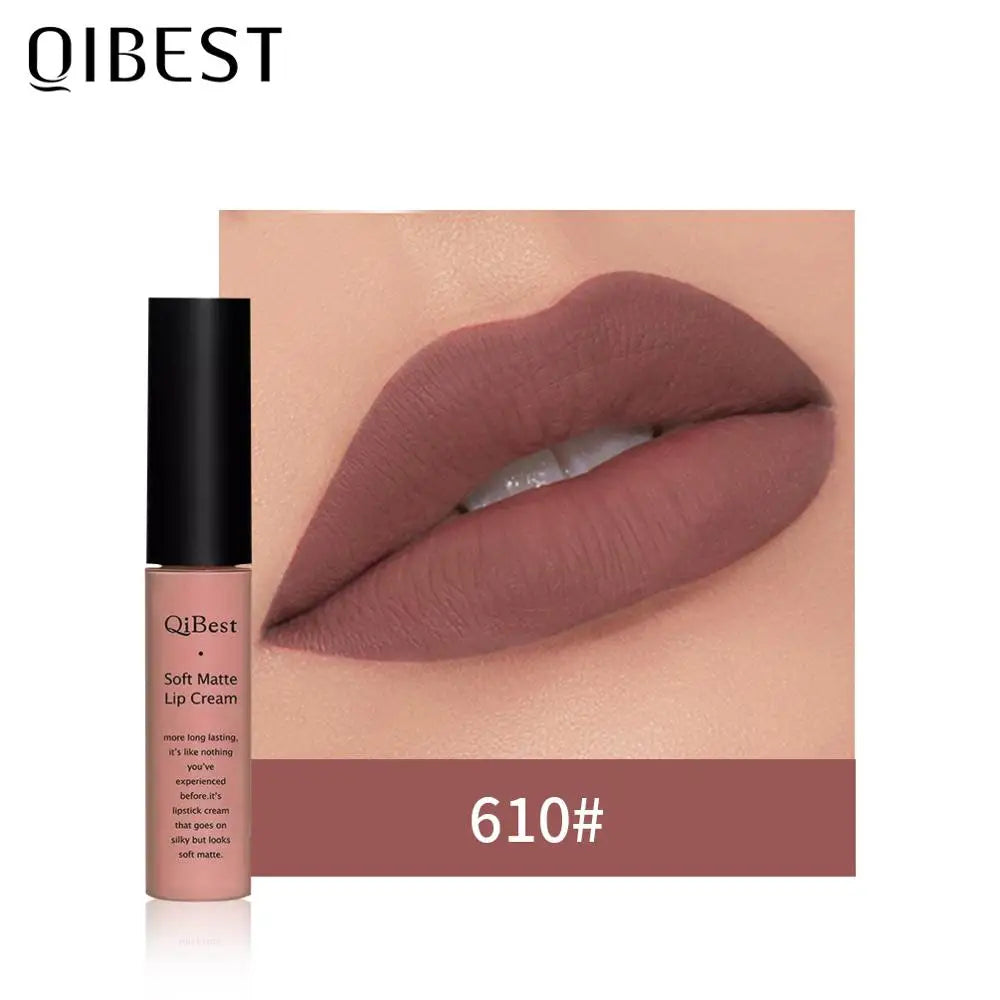 QIBEST Matte Liquid Lipstick | 34 Colors, Velvet Nude, Waterproof
