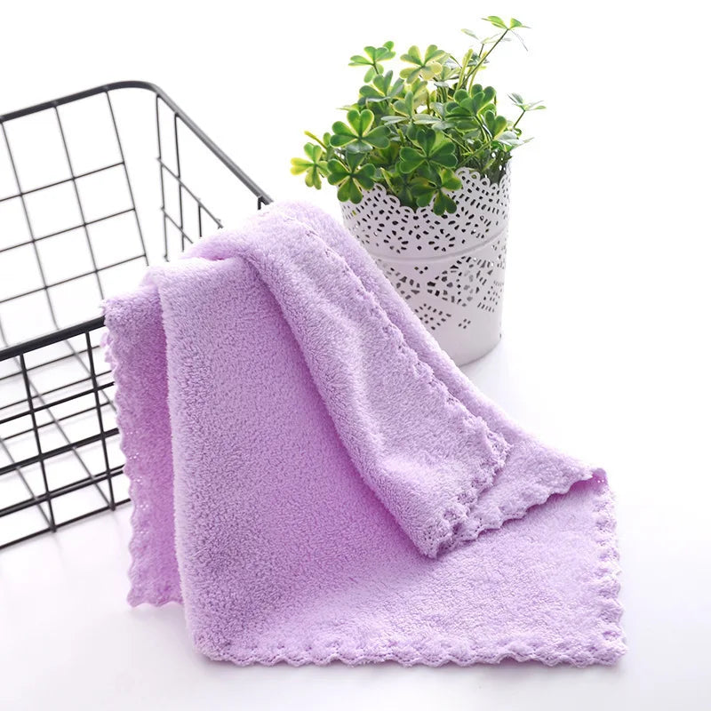 Coral Fleece Hand Towel – Absorbent Kitchen Cleaning Cloth