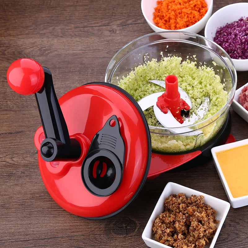 Multi-function Kitchen Manual Food Processor Household Meat Grinder Vegetable Chopper Quick Shredder Green Cutter Egg Blender Peaceful Pleasures Health and Wellness