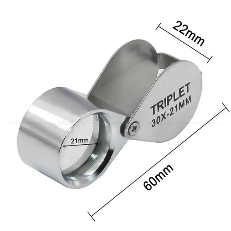 Folding Jewllery Loupe Portable Magnifying Glass Pocket Size Lovely Jewllery Magnifier Glasses 10X 20X 30X Magnification Metal Peaceful Pleasures Health and Wellness
