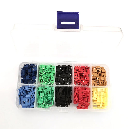 200PCS/Box 2.54mm Pitch Short / Long Jumper Cap Pin Header Connector Short-circuit Cap Black Yellow Green Red Blue Peaceful Pleasures Health and Wellness Default Title