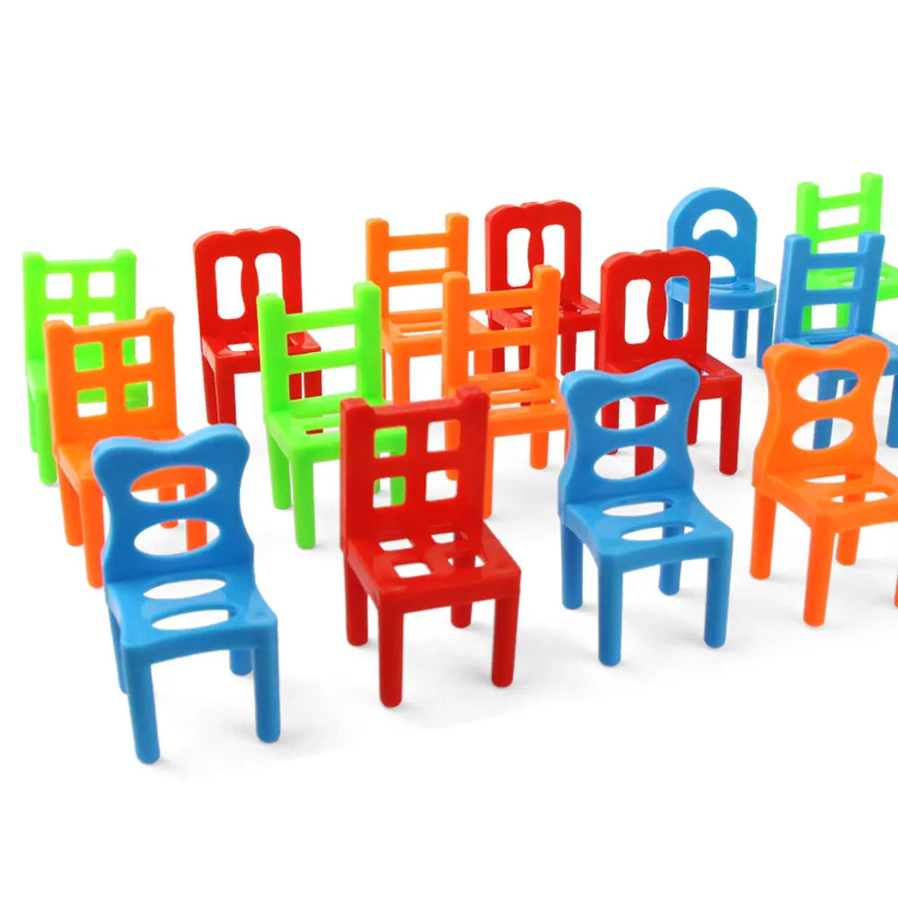 Mini Balance Chairs Game Stacking Blocks Assembly Family Balancing