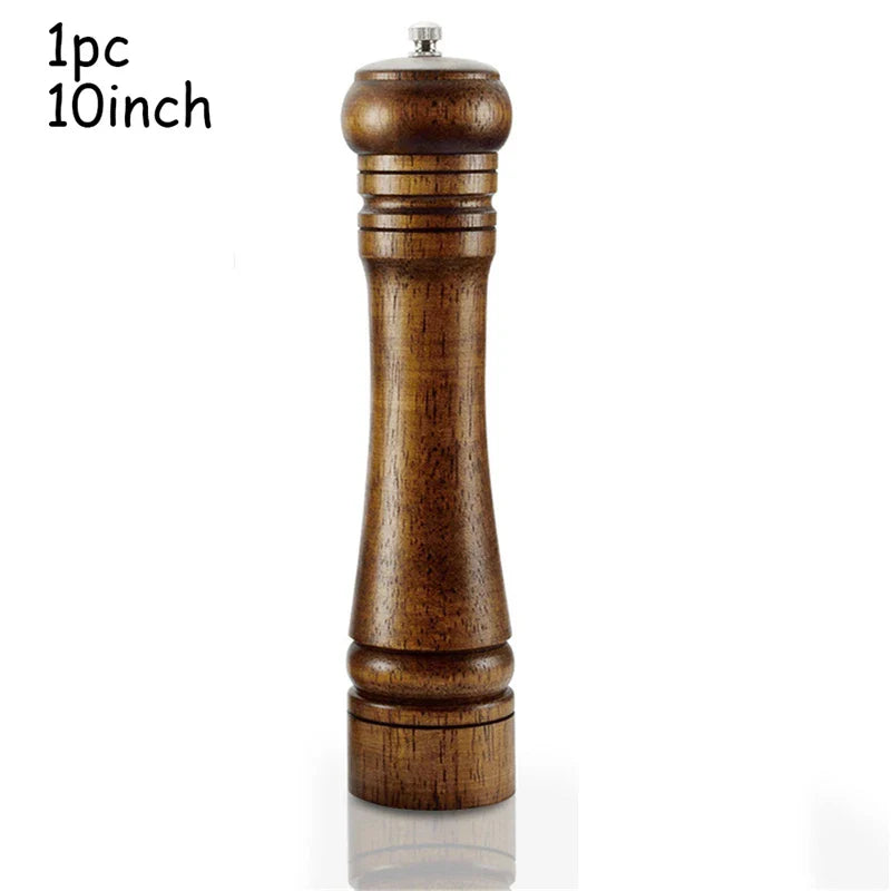 4-Pack Oak Wood Pepper & Salt Mill Grinder Set – Ceramic Core