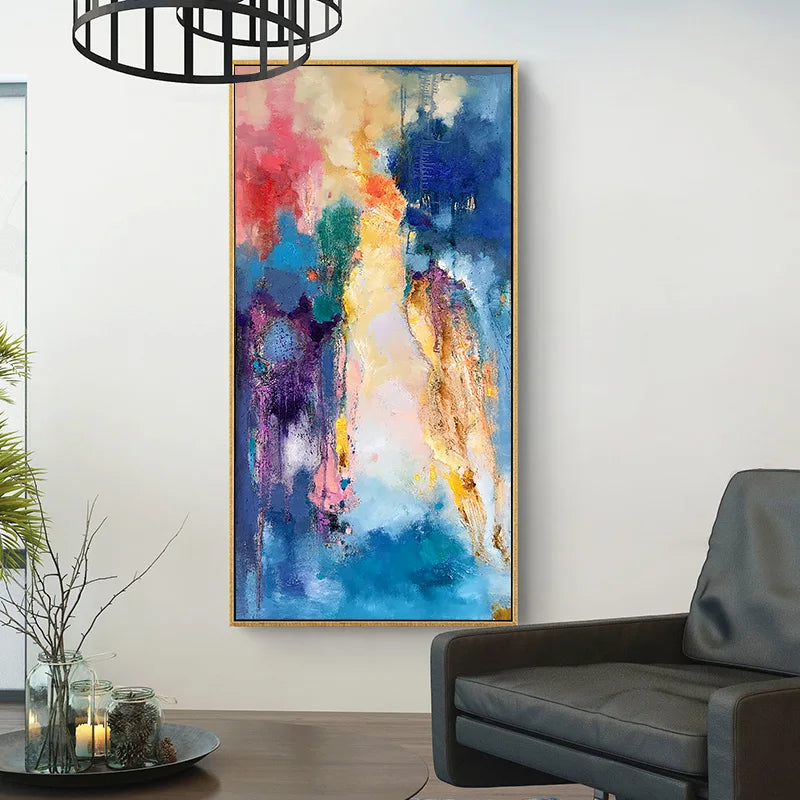 Hand-painted Abstract Abstract Murals, Living Room Paintings, Villa Paintings, Hand Painted Abstract Peaceful Pleasures Health and Wellness