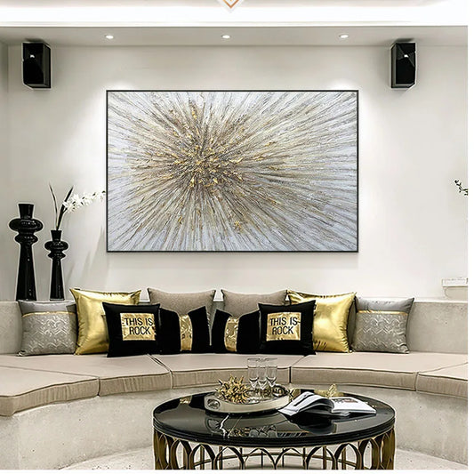 Modern Abstract Hand Canvas Oil Painting Non-toxic Pigment for Artistic Decoration of Hotel Restaurant Living Room Bedroom Walls Peaceful Pleasures Health and Wellness