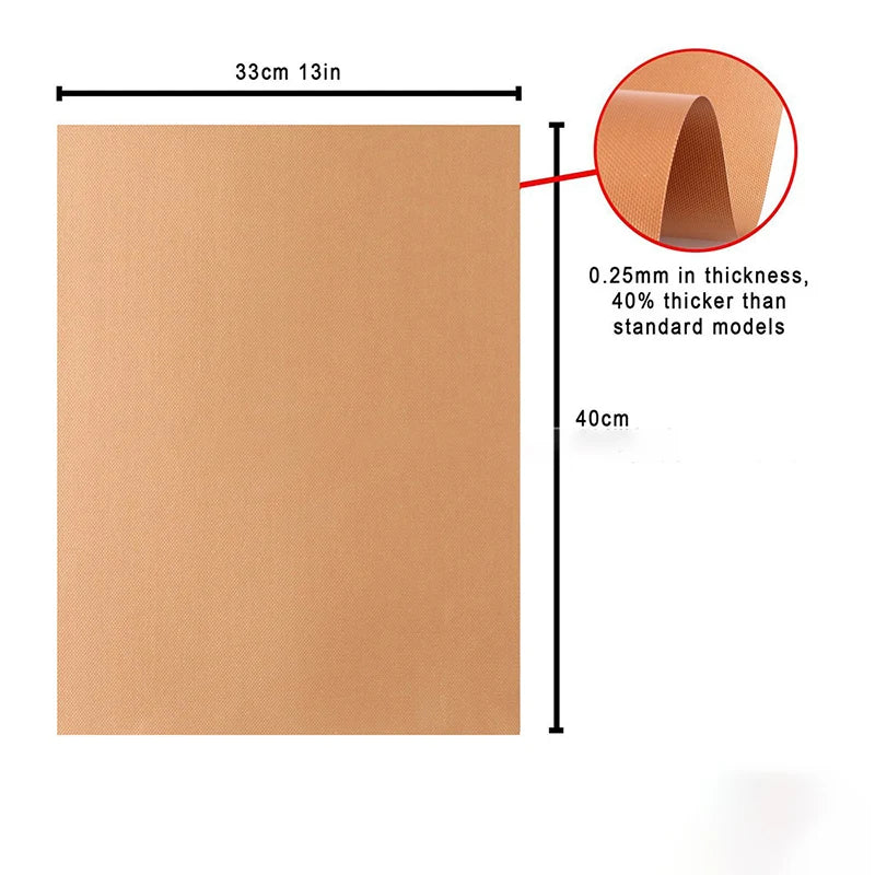 PTFE Non-Stick BBQ Grill Mat – 40×30cm Reusable Baking Liner, Heat Resistant to 400°C, Dishwasher Safe