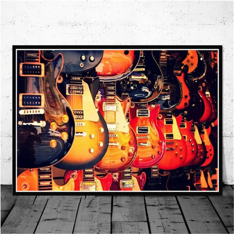 Guitar Wall Pictures Canvas Poster And Prints Modern Musical Instruments Painting For Living Room Bar Home Decor Aesthetic Peaceful Pleasures Health and Wellness E 50X70cm No frame
