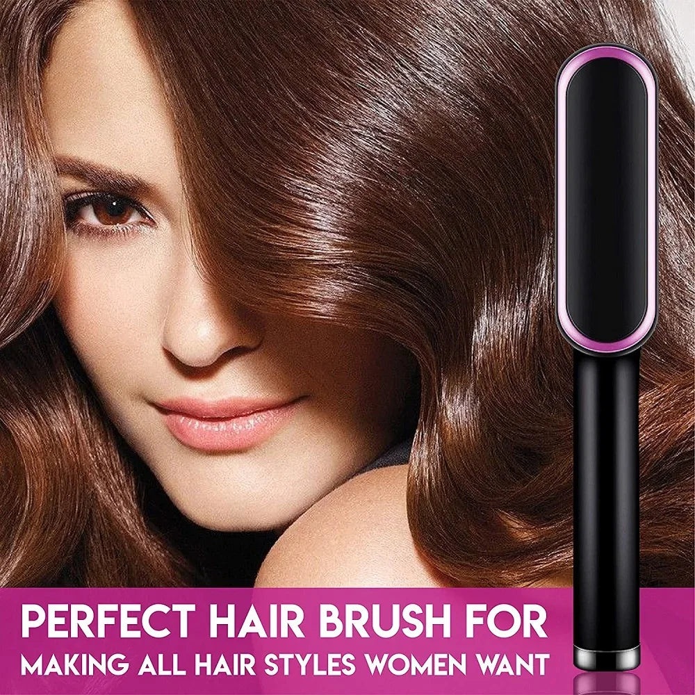 Hair Straightener Brush Hot Comb Ionic Straightening Brush with Anti Scald Fast Ceramic Heating Portable Hot Straightening Comb Peaceful Pleasures Health and Wellness
