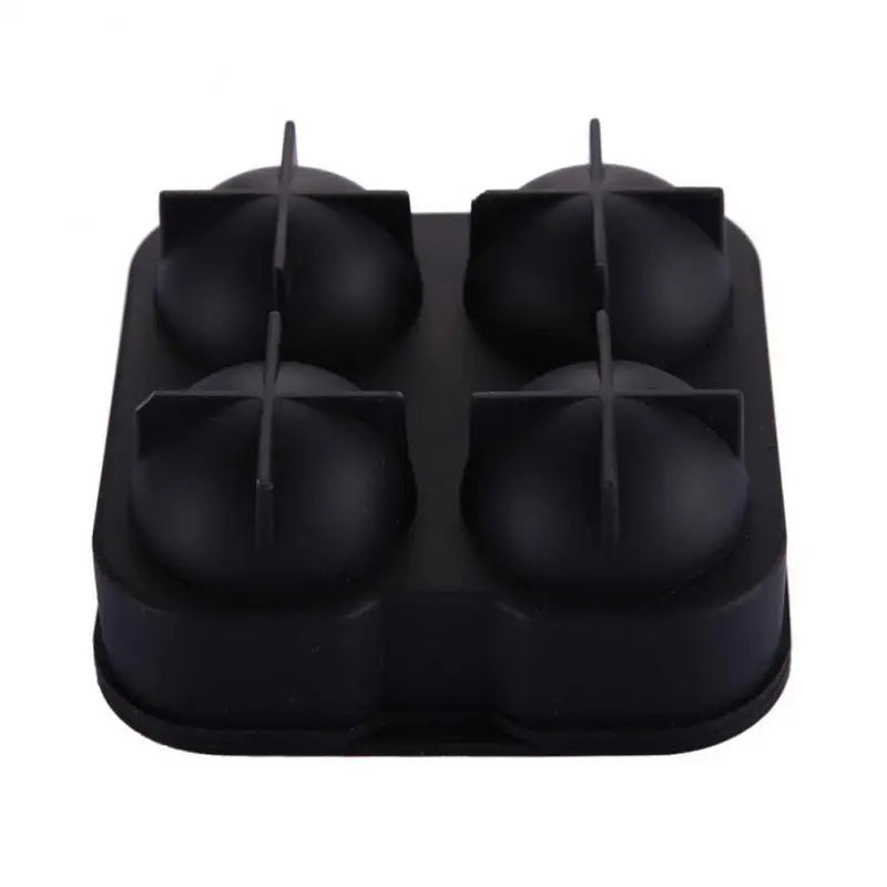 Silicone Ice Ball Maker Tray – 4 Round Molds for Whiskey & Cocktails