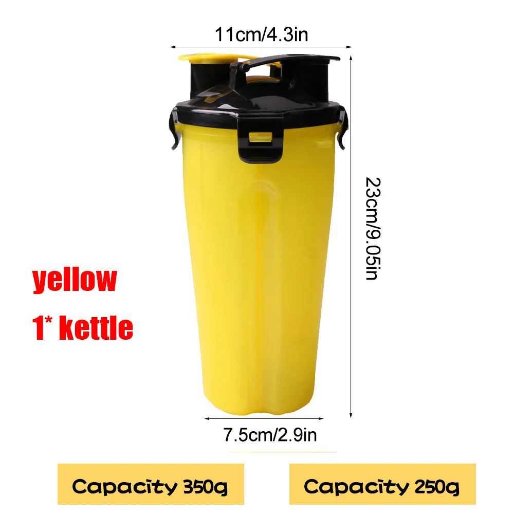 2-in-1 Portable Pet Water & Food Container with Foldable Silicone Bowl | Travel Dog & Cat Feeder – 350ml + 250g