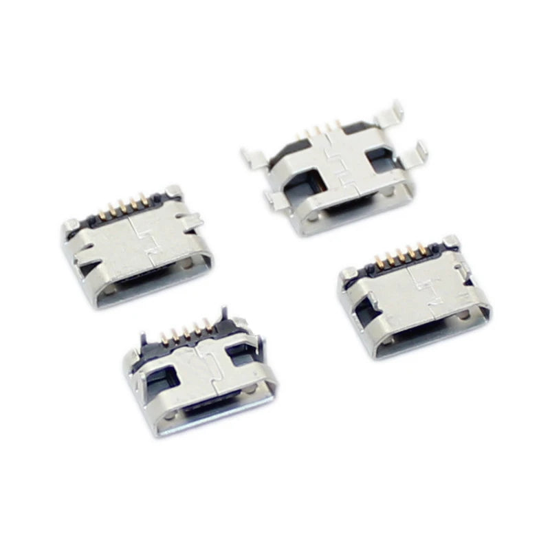 10pcs/Lot Micro USB 5 Pin SMT Socket Connector Type B Female Placement SMD DIP USB Charging Connectors Peaceful Pleasures Health and Wellness