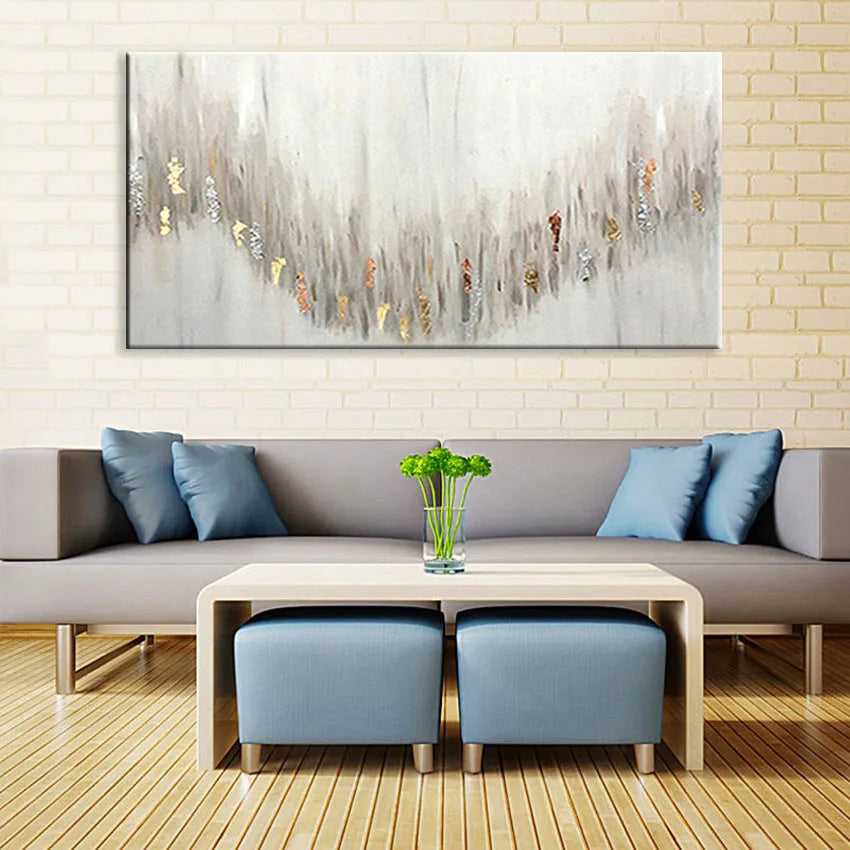 Abstract Frameless Horizontal Version Home Decoration Mural Handmade Canvas Oil Painting Living Room Sofa Background Wall Poster Peaceful Pleasures Health and Wellness
