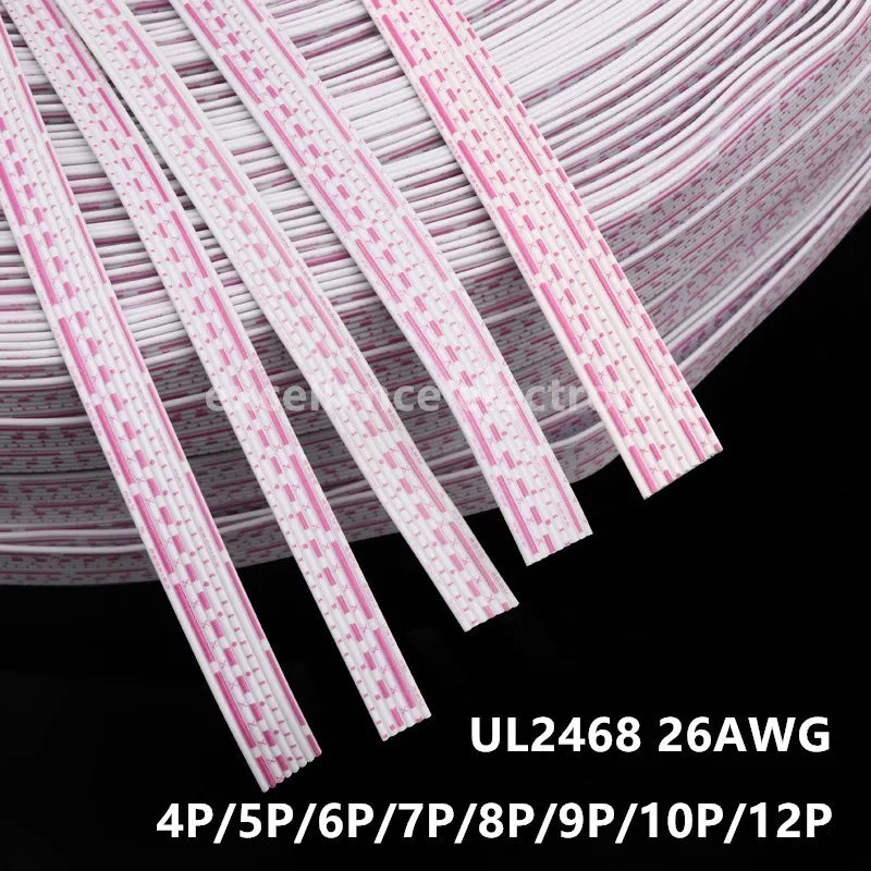 1 meter UL2468 Flat Ribbon Cable 26AWG LED Display Screen 2.54mm Red And White PVC Ribbon Cable 4P 5P 6P 7P 8P 9P 10P 12P Peaceful Pleasures Health and Wellness