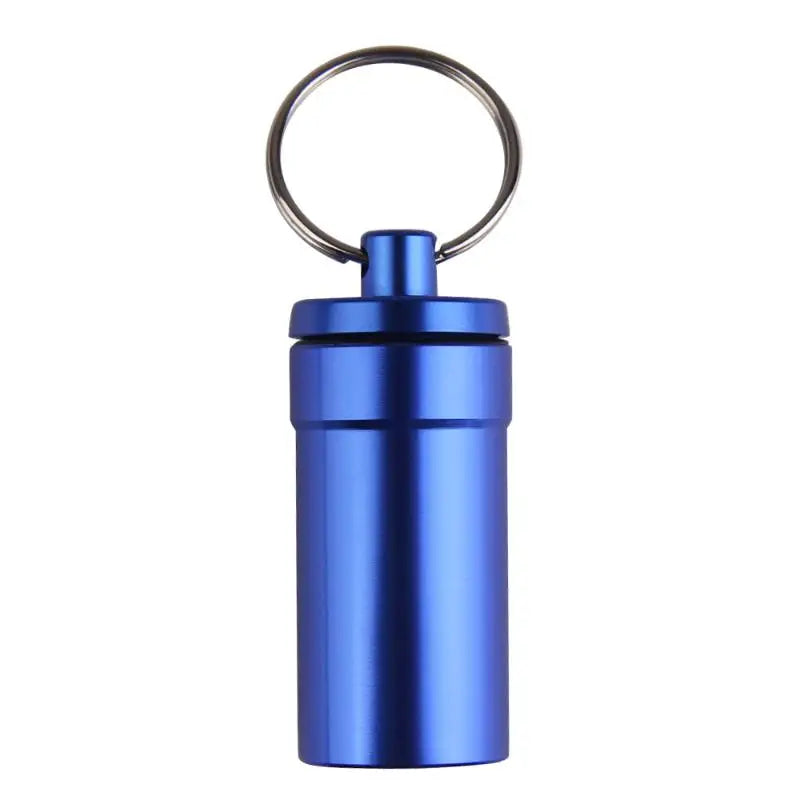 1pc Mini Waterproof Pill Box Key Ring Chain Medicine Case Holder Container Outdoor Travel Portable Medicine Bottles Peaceful Pleasures Health and Wellness