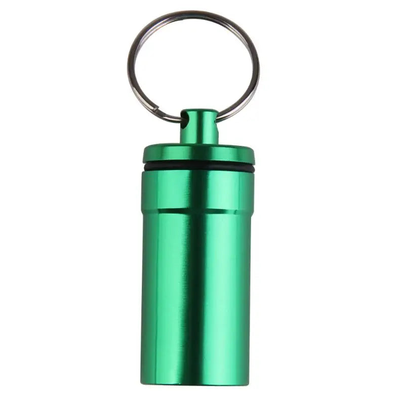 1pc Mini Waterproof Pill Box Key Ring Chain Medicine Case Holder Container Outdoor Travel Portable Medicine Bottles Peaceful Pleasures Health and Wellness