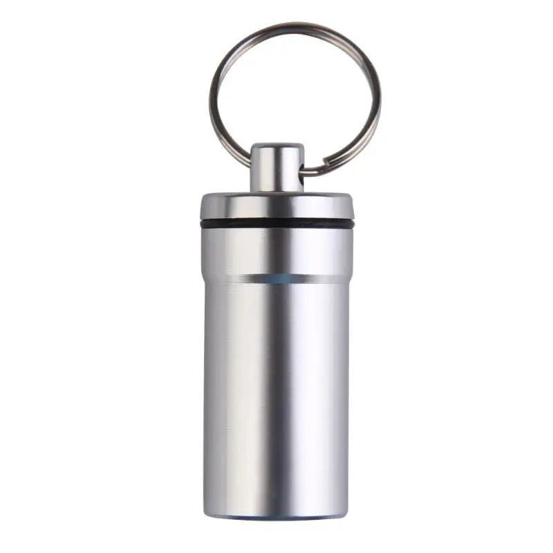 1pc Mini Waterproof Pill Box Key Ring Chain Medicine Case Holder Container Outdoor Travel Portable Medicine Bottles Peaceful Pleasures Health and Wellness