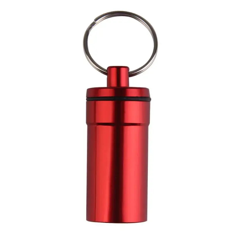 1pc Mini Waterproof Pill Box Key Ring Chain Medicine Case Holder Container Outdoor Travel Portable Medicine Bottles Peaceful Pleasures Health and Wellness