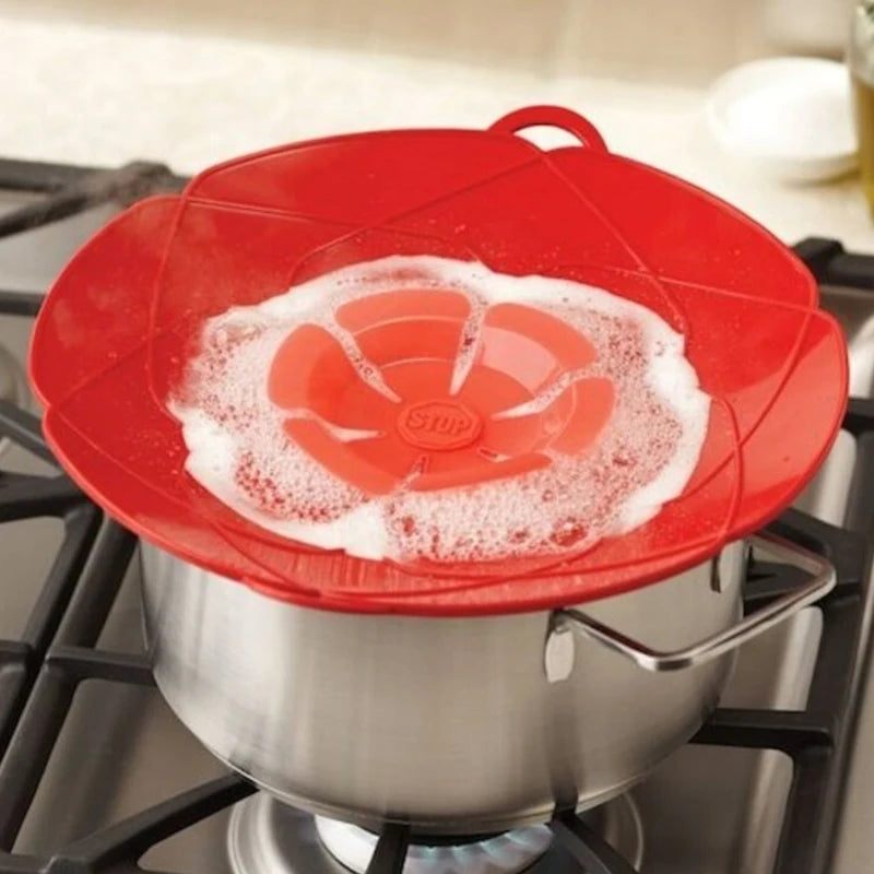 Silicone Lid Spill Stopper Cover for Pot Pan Kitchen Accessories Cooking Tools Flower Cookware Home Kitchen Accessories Gadgets Peaceful Pleasures Health and Wellness