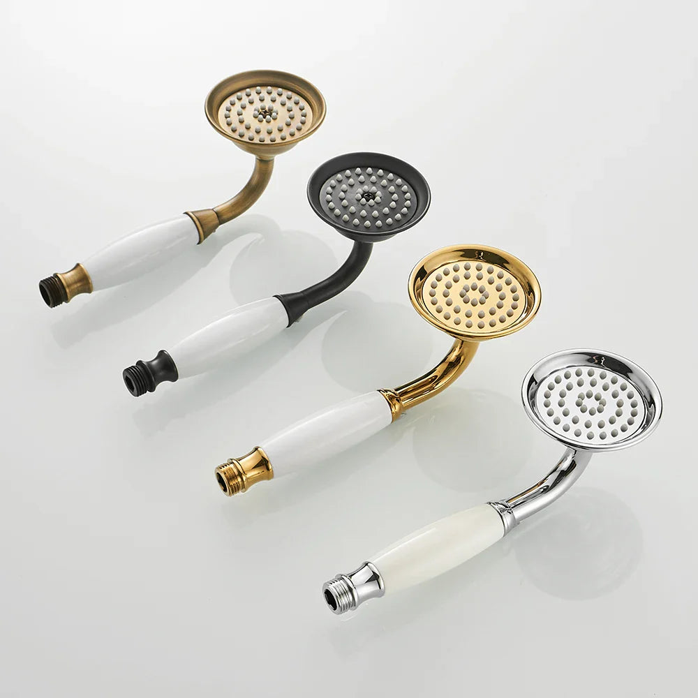 OWOFAN Antique Brass Handheld Rainfall Shower Head | Gold