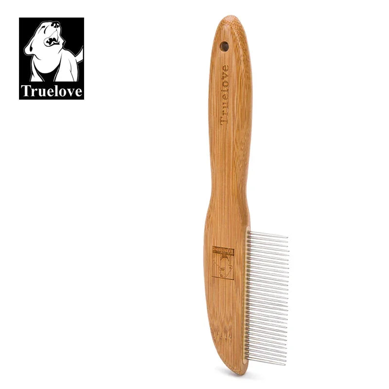 Truelove 31 Steel Needles Pet Comb Ergonomic Handle Mmassage Fur Open the Knot Cat and Dog Groomer Competition Vacation TLK22131 Peaceful Pleasures Health and Wellness Original bamboo Free size China Mainland