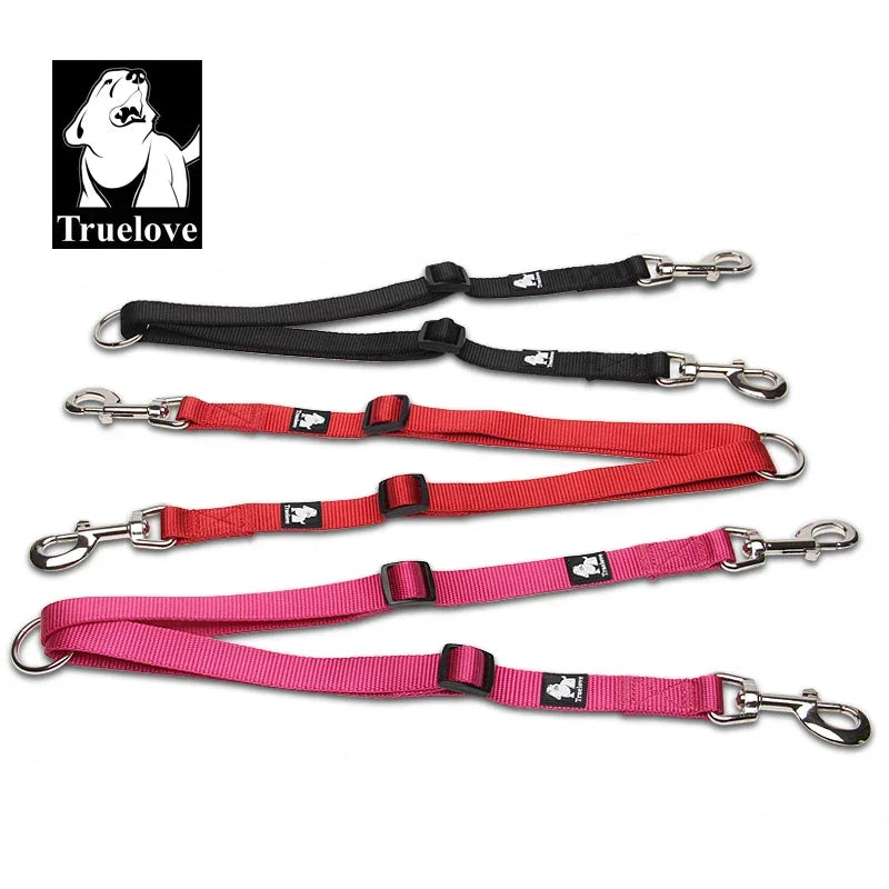 Truelove Nylon Double Dog Leash For Two Dogs Coupler No Tangle Pet Leash For Large Small Dogs For Training Running TLl2372 Peaceful Pleasures Health and Wellness